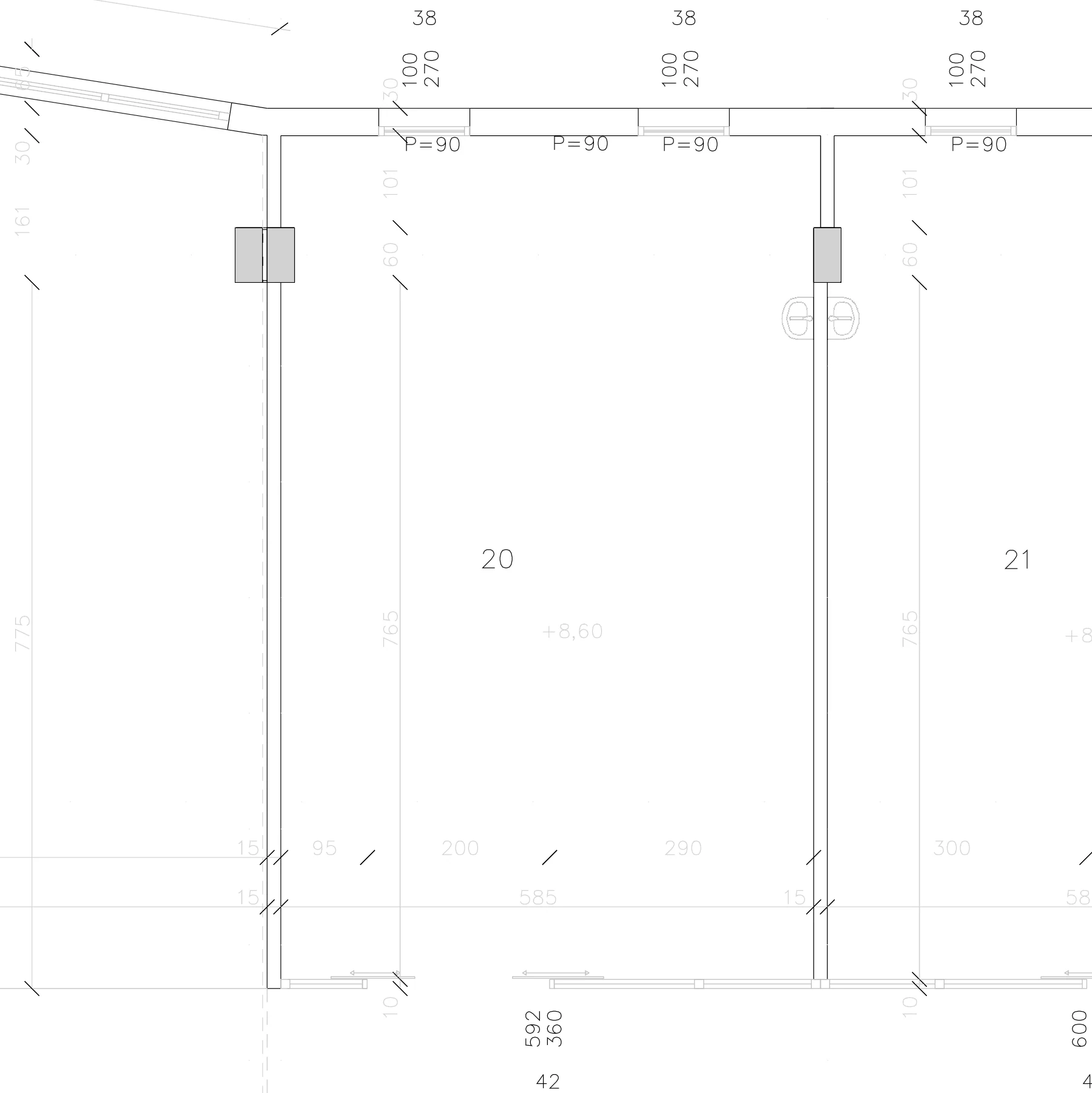 Tlocrt — Poslovni prostor br. 2, 1. sprat TC Dramar