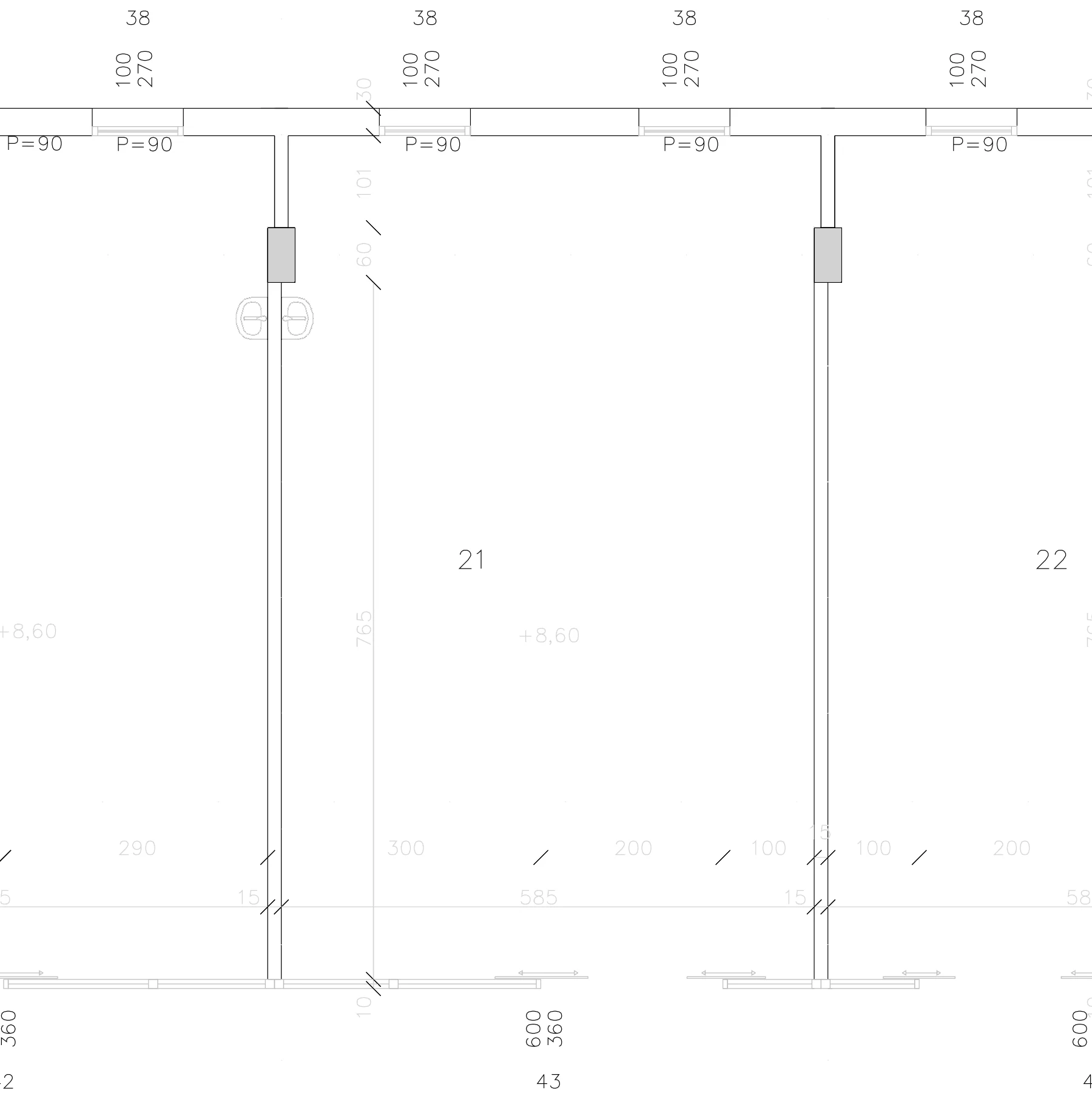 Tlocrt — Poslovni prostor br. 3, 1. sprat TC Dramar